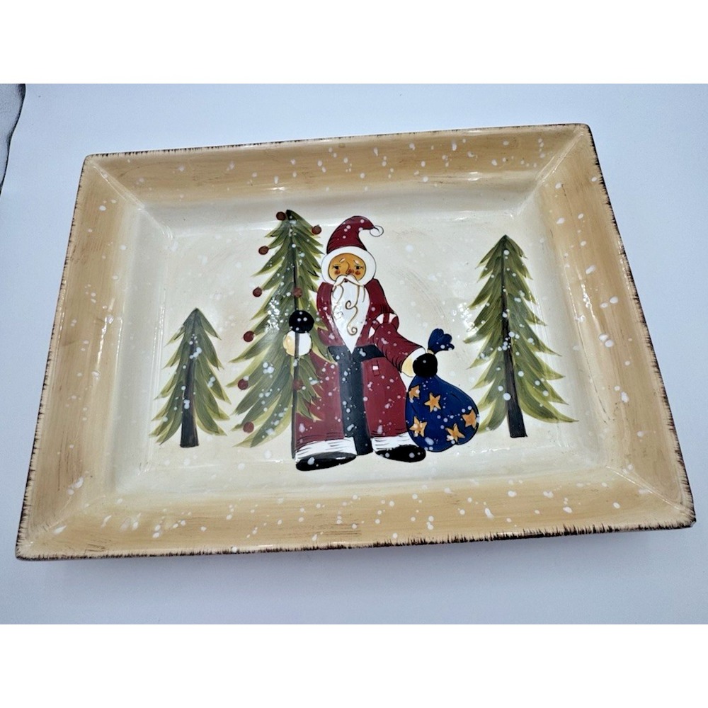 Dario Farrucci/Tabletops Gallery Winter Wonderland 11" Square Platter - Reindeer